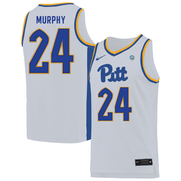 Men #24 Ryan Murphy Pitt Panthers College Basketball Jerseys Sale-White